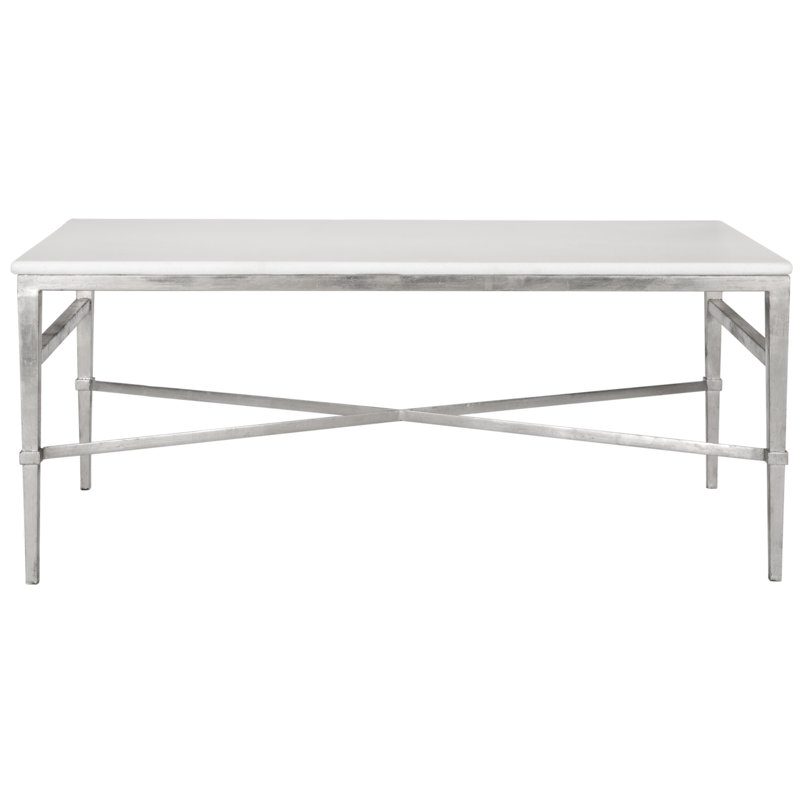 Table basse Carlin, Argent / blanc