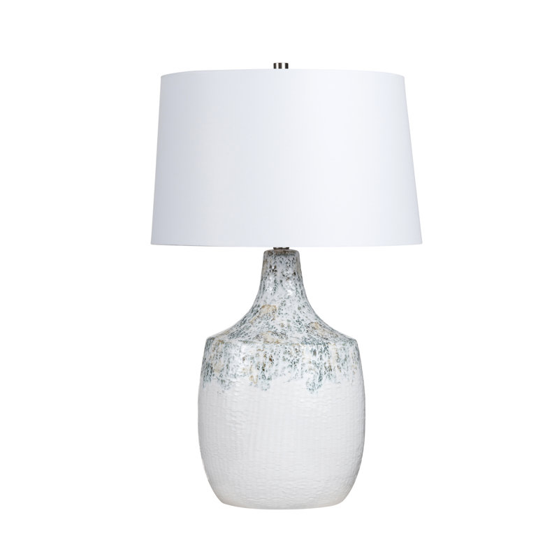 28.75" Ceramic Table Lamp With White Shade
