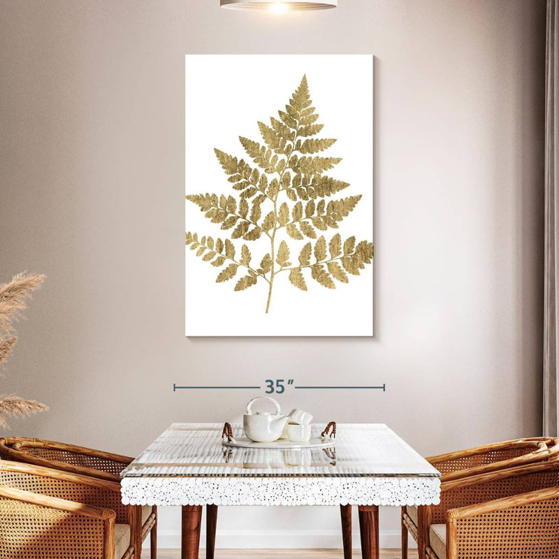 Harnek Graphic Gold Fern I, 48" H x 32" W