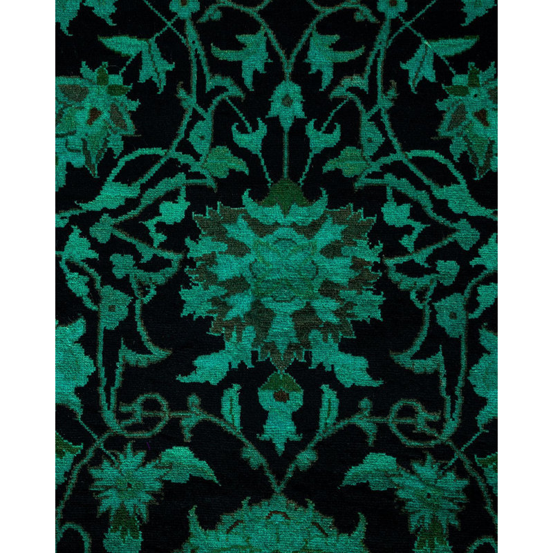 Tapis noué à la main Mazarine, unique en son genre - noir
