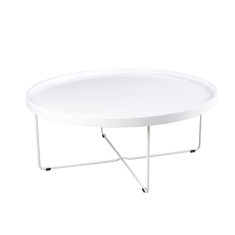 Rossignol Cross Legs Coffee Table, White, 50" H x 60" L x 60" W