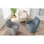 Fauteuil pivotant à 360 degrés en lin de coton, tissu de conception ergonomique, fauteuil de chambre, chaise de salon, bleu