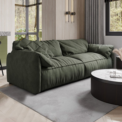 Green 100% Polyester Modular Sofa cushion Loveseat
