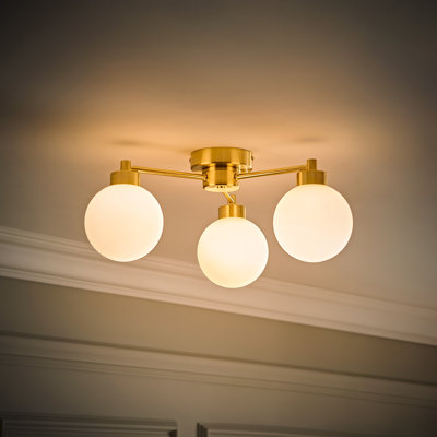 Cementon Glass Semi Flush Mount