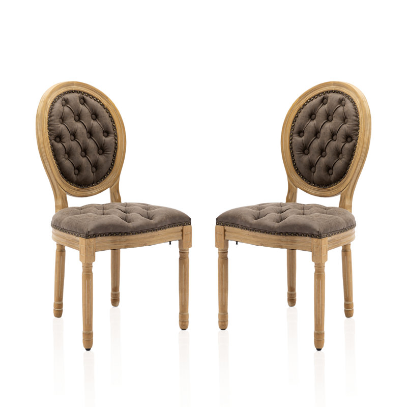 Upholstered Dining Side Chairs,Brown, Brown