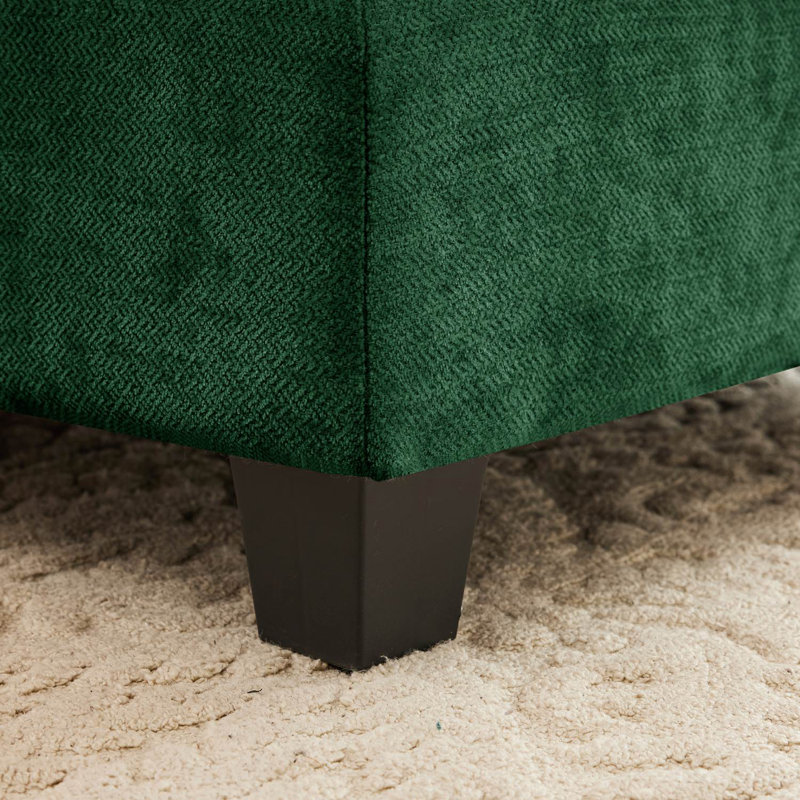 107" Chenille L-Shaped Modular Sofa, Green