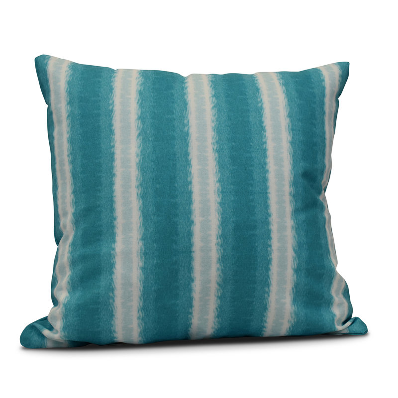 Intercoastal Waterway Outdoor Square Pillow Cover and Insert, 18" H x 18" W, Teal