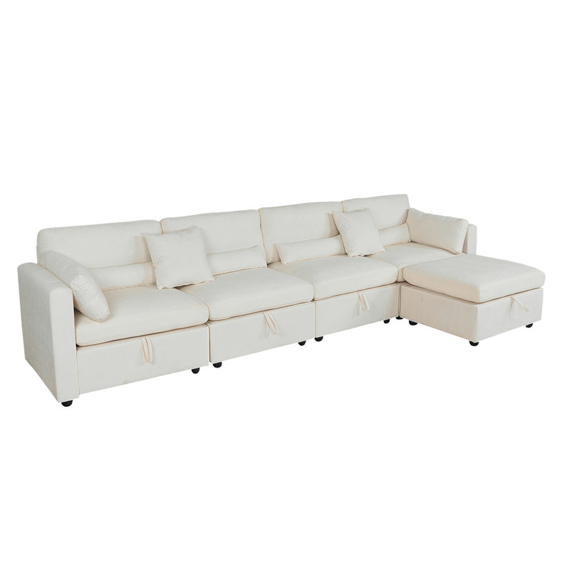 Sofa, Beige Chenille
