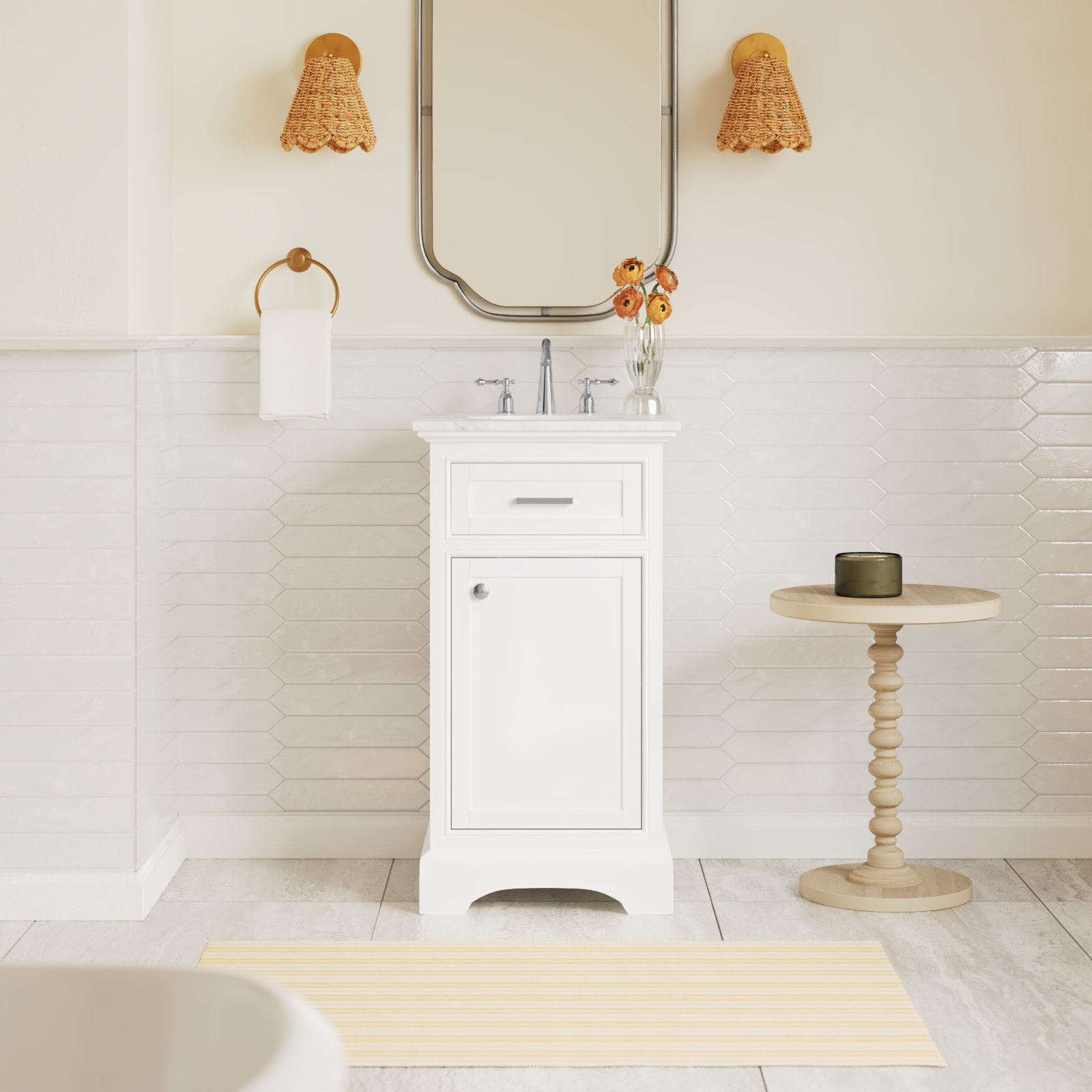Hermes 19'' Single Bathroom Vanity, White