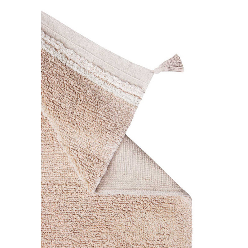 Washable Rug Bloom Natural, Rectangle 4'7.12" x 6'6.74", Pink