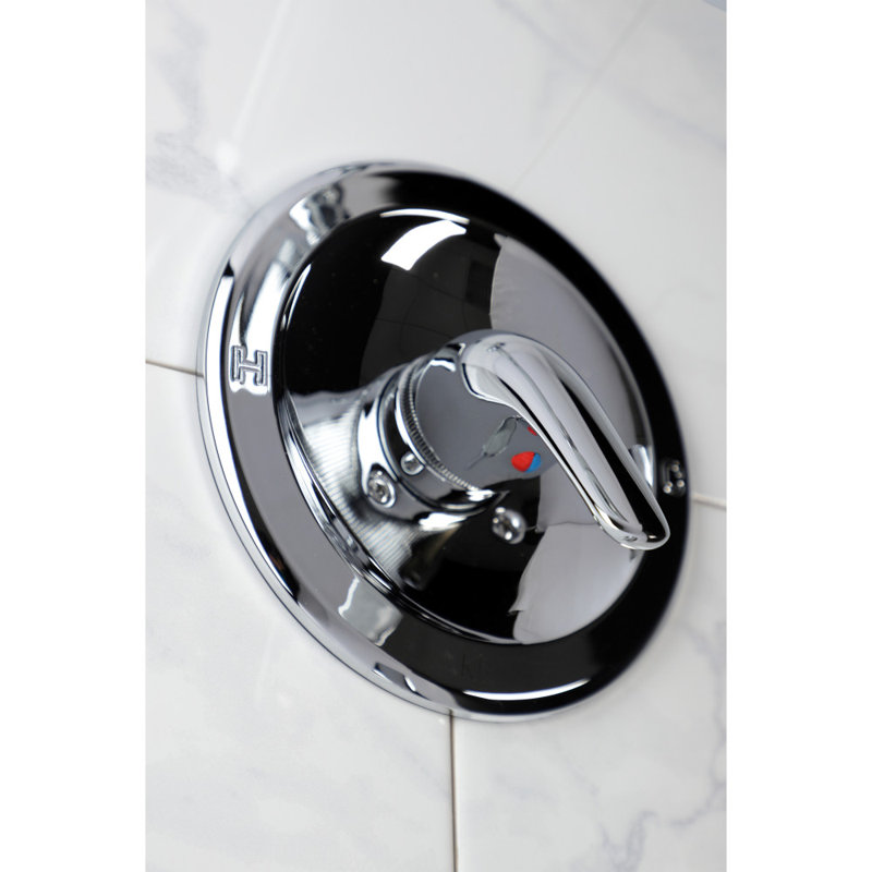 Bec de baignoire mural à poignée simple avec douche à main, Chrome poli