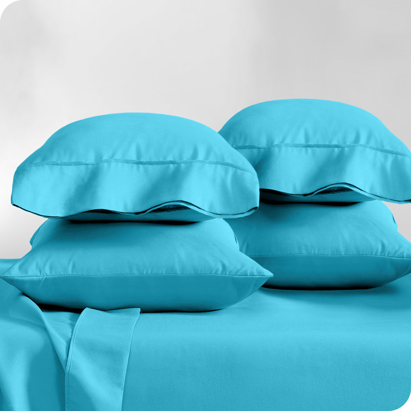 Taie d'oreiller en microfibre ultra-douce, Turquoise, Quatre taies d'oreiller standards