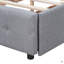 Lit plateforme tapissier avec tête de lit et 4 tiroirs, aucun sommier nécessaire, tissu en lin, grand