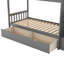 Lit superposé simple au-dessus de double / simple avec tablettes de rangement et tiroirs-99626981