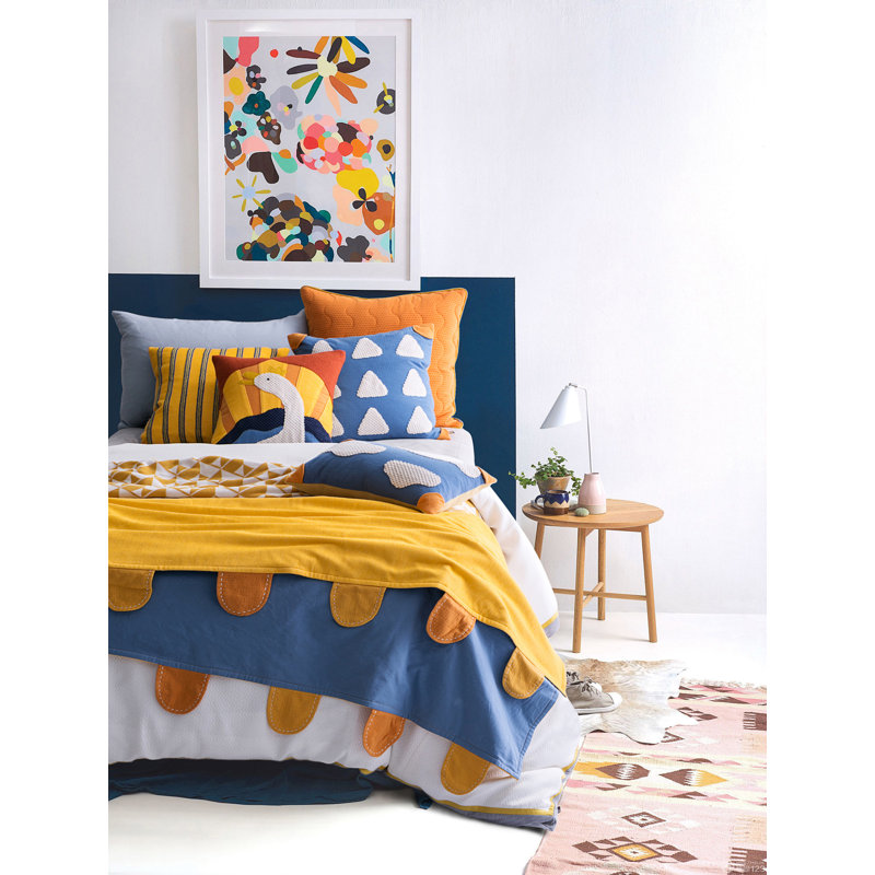 Appliqued Reversible Throw Pillow