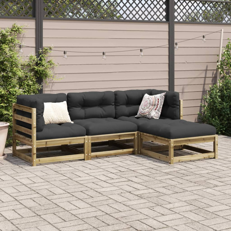 Tardun 70cm Wide L-Shaped Patio Sofa, Honey Brown