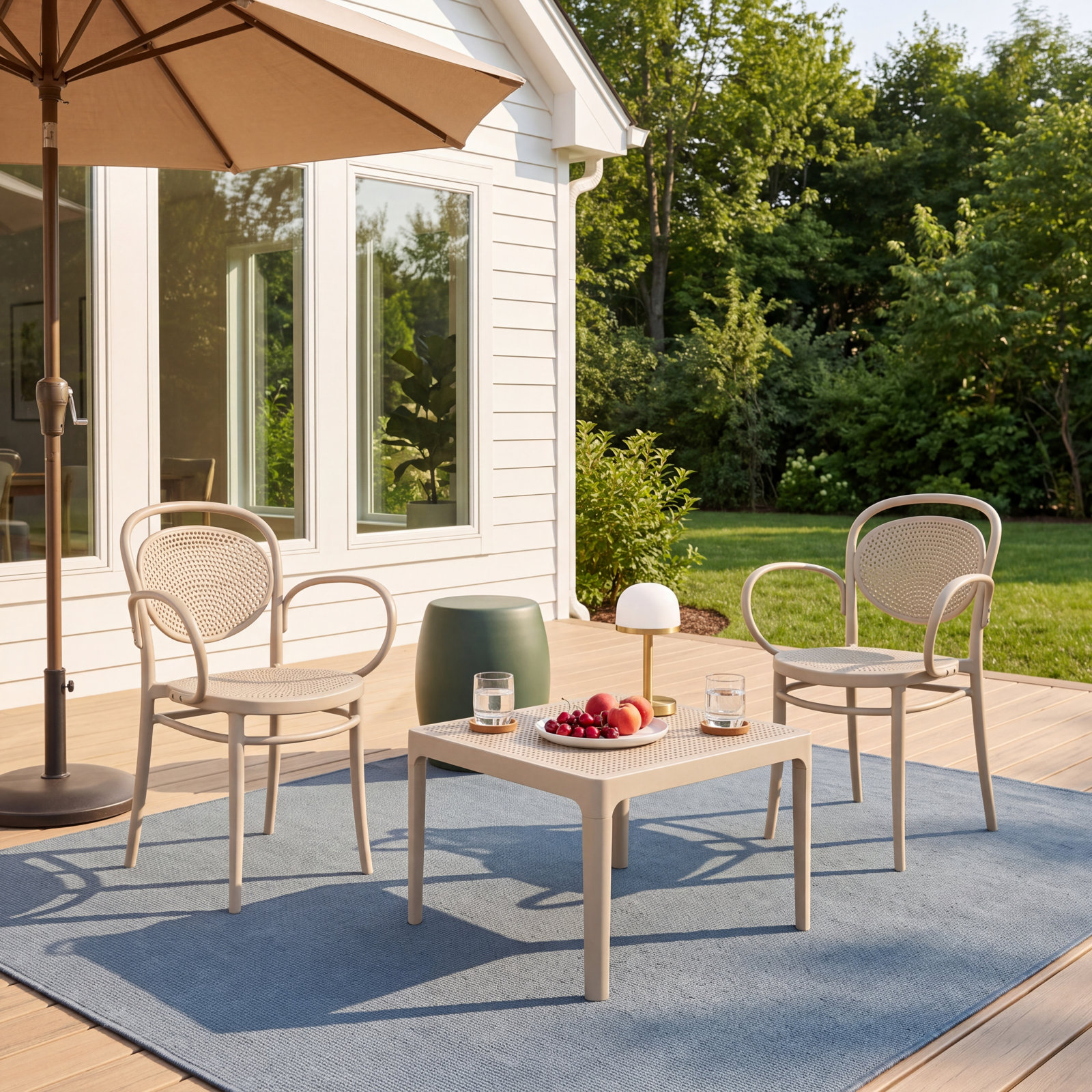 Farrah 2-Person Patio Seating Group, Beige