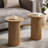 Pedestal Wood Round End Table Set Drum Side Table (Set of 2)-101593542