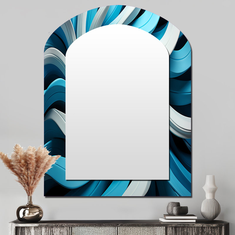 Miroir mural Op Art Blue Focus VII - Op Art, 43 po x 33 po