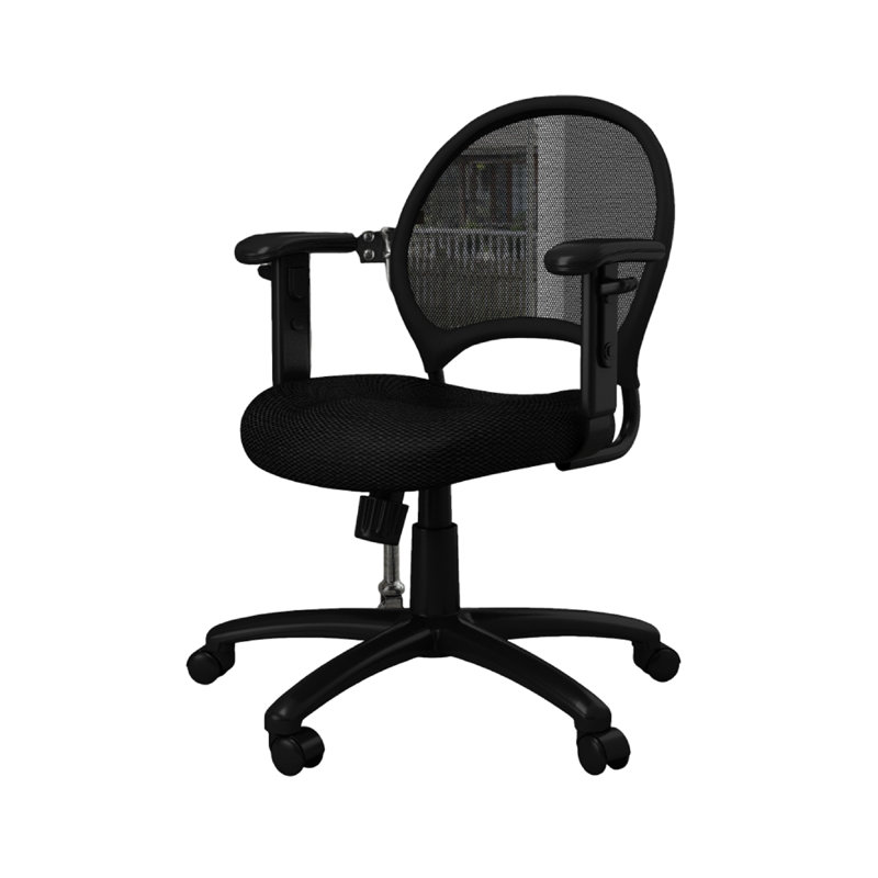 Lene Office Chair, Adjustable Arms And Seat, Breathable Black Mesh