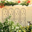 Paquet de 4 treillis de jardin en métal 71 po x 19,7 po antirouille pour plantes grimpantes, support de fleur extérieur papillon noir