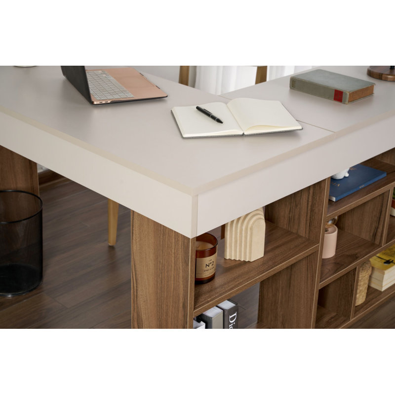 L-Shaped Particle Board / Chipboard Writing Desk