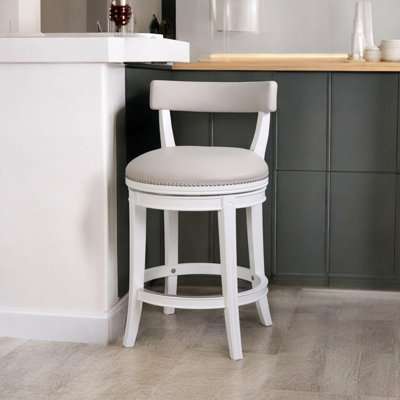 Chaise de bar pivotante 26 po gris et blanc