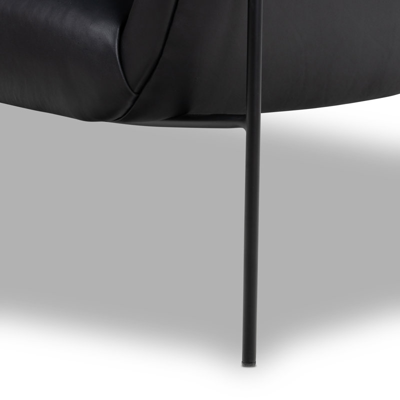 Suerte Armchair, Black Genuine Leather