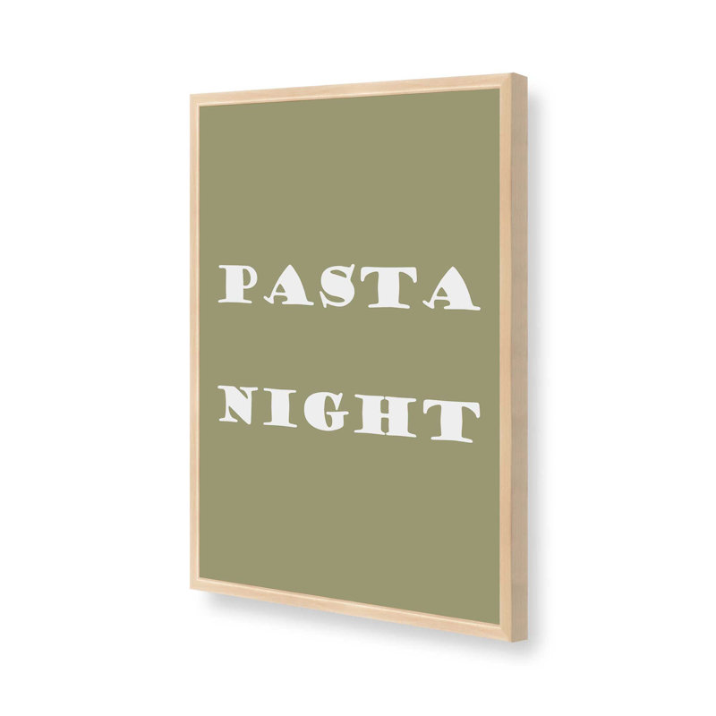 Imprimé Pasta Night, H 15 po x l 12 po, Érable brut