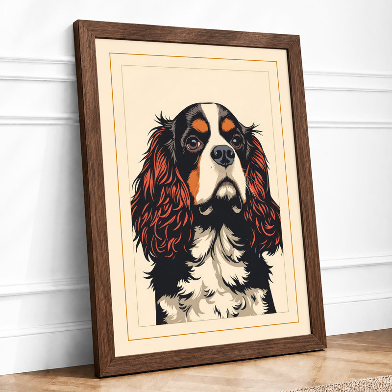Spaniel Portrait Vintage - Print, Walnut, A4 - 29.7 x 21.0 cm