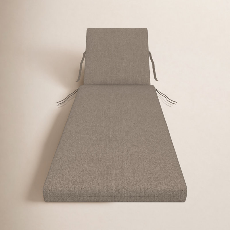 Amala Sunbrella® Outdoor Chaise Lounge Cushion, 23" x 29"/25" x 47" , Cast Shale Sunbrella® Plainweave