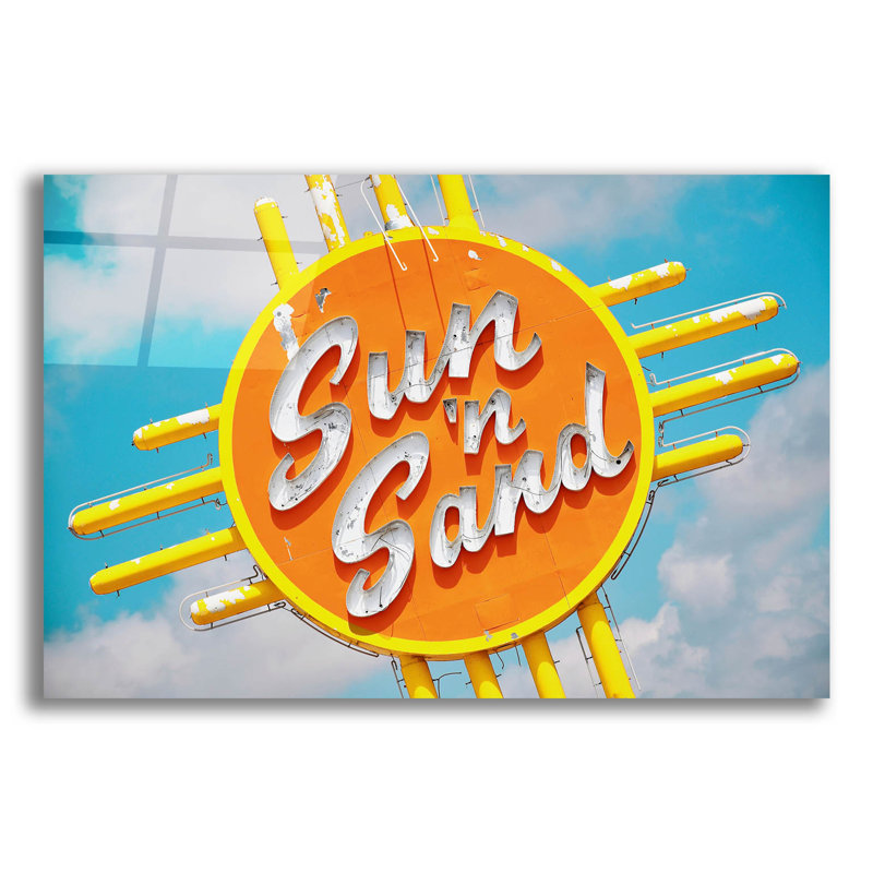 Art mural en verre Winston Porter «Sun N Sand No. 2» par Carlos Vargas, H 16 po x l 24 po x P 0,2 po