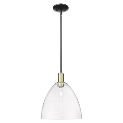 Arcadia - Bristol - 1 Light 12" Stem Hung Mini Pendant - Polished Chrome Finish - Clear Shade