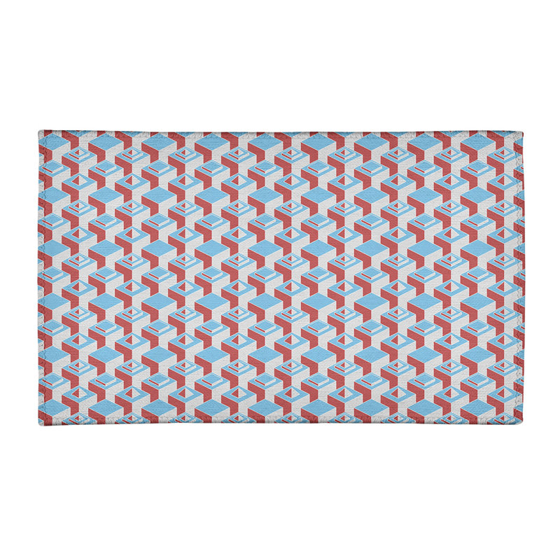 Tapis bleu/rouge skyscrapers, Rectangle 3 pi x 5 pi