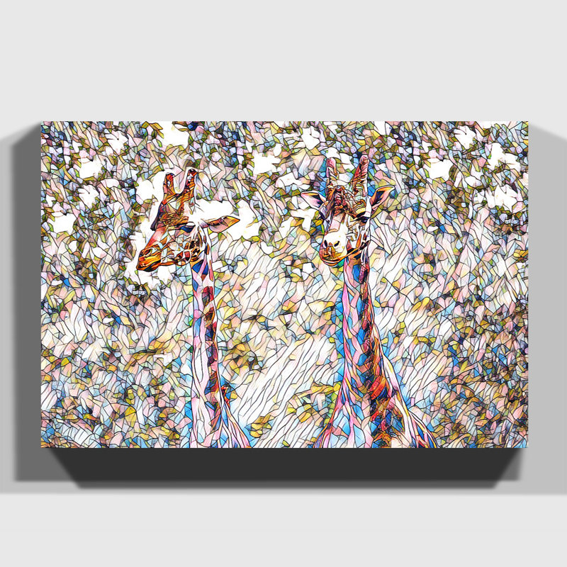 Two Giraffes - Wrapped Canvas, 50cm H x 76cm W