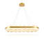 Lustre suspendu rectangulaire à DEL en faux albâtre de 46,8 pouces, doré, moderne et luxueux, réglable, pour salle à manger, îlot de cuisine et salon.