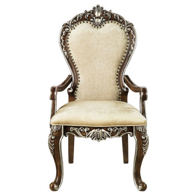 Antique Oak Arm Chairs   Of 2 , Padded Cushions, Nail Head Trim, 220Lbs Capacity, 24" Width, 20" Seat Depth, 19" Height, 44" Total Synthetic Wood, Upholstery 2 Armchair , Back & Seat, 220Lb Weight