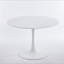 Table de salle à manger de style Mid-Century de 42,1 po avec table en  blanche pour 4 à 6 personnes avec plateau en MDF rond, table de salle à manger à piédestal, table basse de loisirs