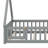 Modern Tent-Shaped Teepee Floor Bed With Guardrails, Slats And Door-440176186-440176184