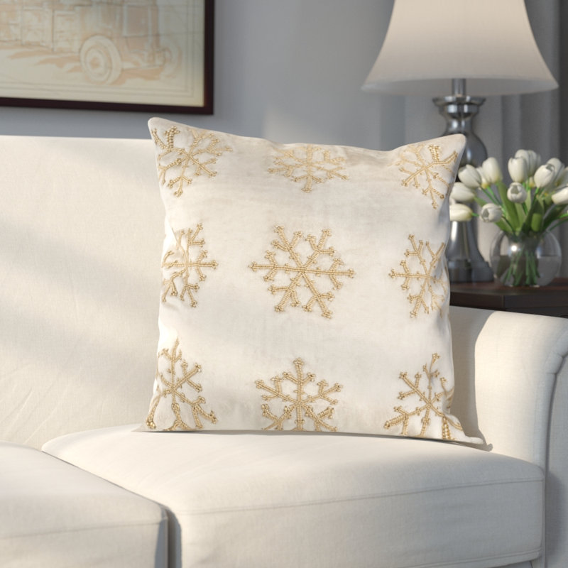 Kavanaugh Square Pillow Cover and Insert, Beige/Gold
