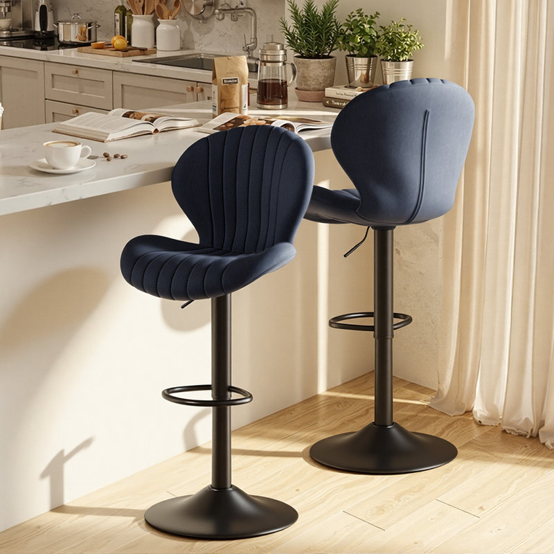 Bar Stools Set of 2 Modern Swivel Bar Chairs, Barstools Counter Height with High Backrest Easy 3-5 Minute Assembly for Bar, Kitchen, Dining Room
