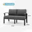 Causeuse d'extérieur en aluminium 52 po avec coussins, accoudoirs ergonomiques et structure renforcée Mcknight pour plus de stabilité-932801680