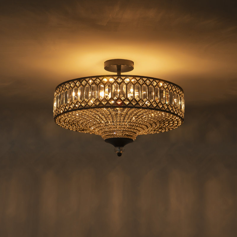 Jimal Semi Flush Mount, Black