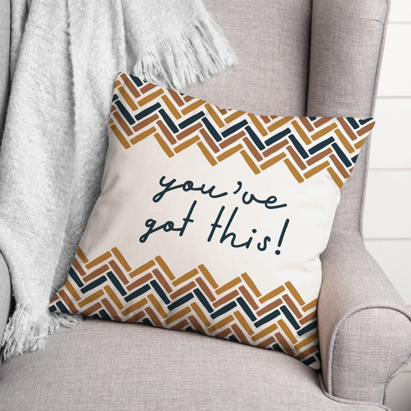 Housse de coussin carré à motif géométrique Southwest Herringbone