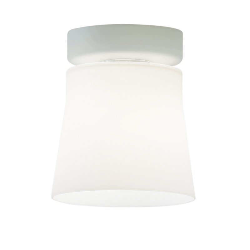 Glass Flush Mount, Matt White, 17.5cm H x 15cm W x 15cm D