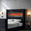 B1pc Lit à oreilles Design Tête de lit Mobilier de chambre à coucher Pied de lit télé Style contemporain-1349973684-1349973686