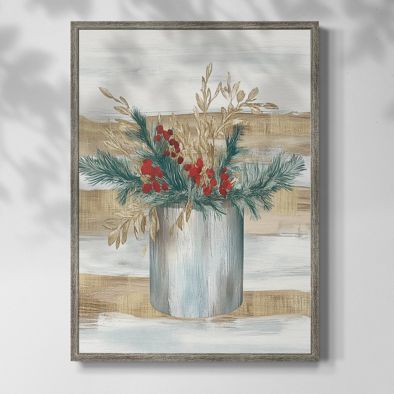 «Christmas Holiday», art encadré CLxxi - bois massif, H 15 po x l 12 po