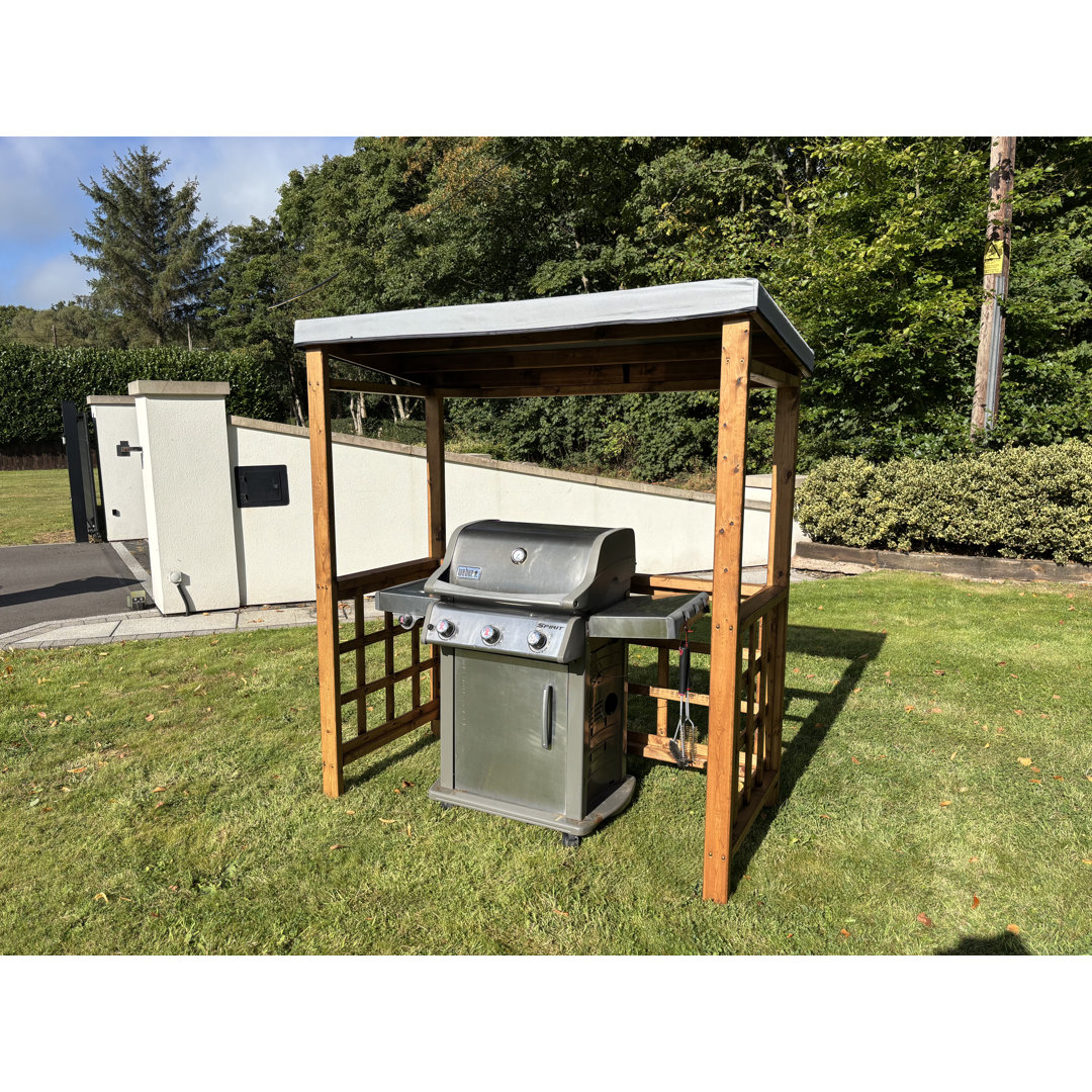 Wine 1.7 x 1m Solid Wood BBQ Gazebo