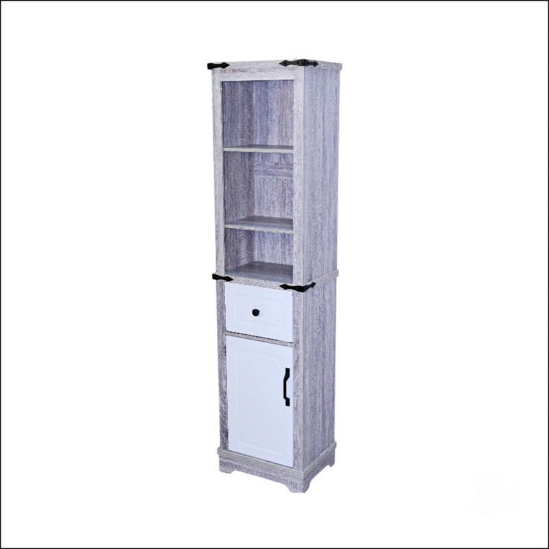 Armoire étroite, Gris / Blanc
