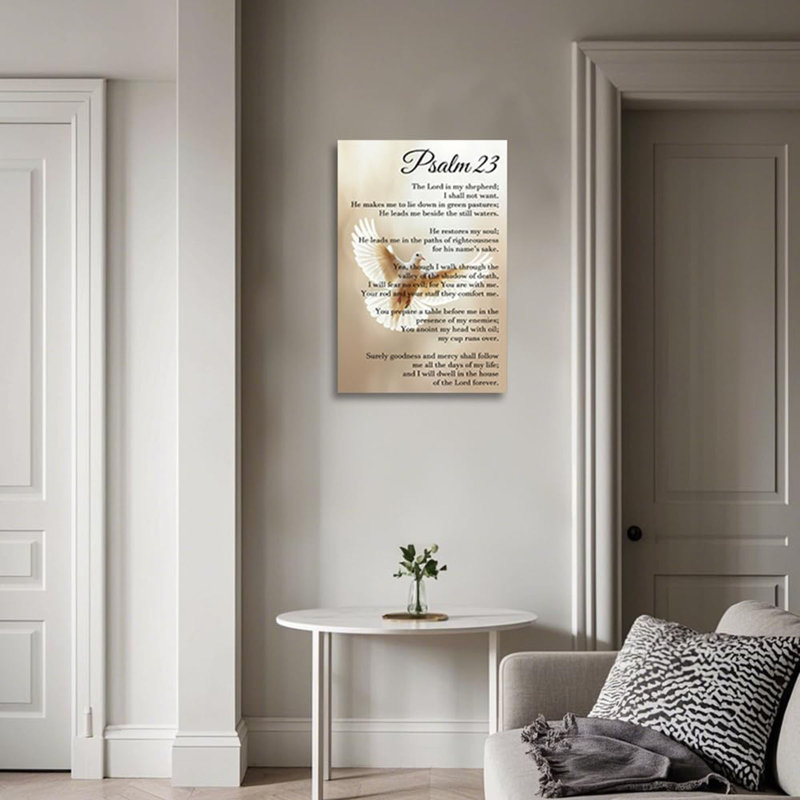 Psaume 23, art mural, «The Lord Is My Shepherd», écriture biblique, verset de la Bible, décoration chrétienne pour le salon, chambre à coucher, 24 po x 36 po